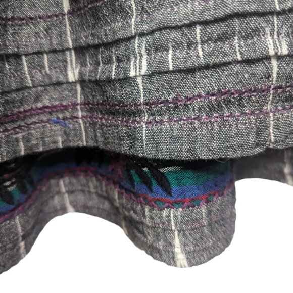 FREE PEOPLE NEW ROMANTICS Weather Vane IKat Embroidered Boho Cotton Dress Sz 2 - Picture 6 of 15